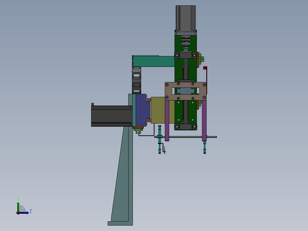 双轴XZ搬运机构三维SW模型设计资料左视图