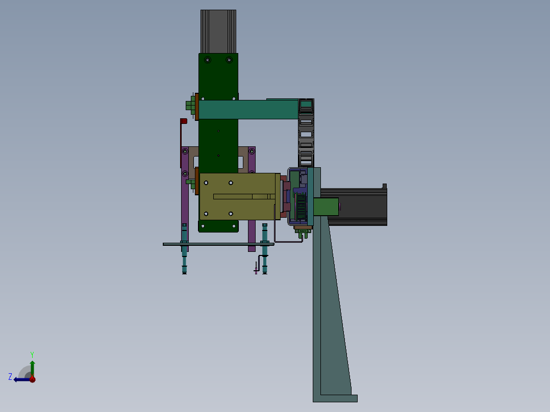双轴XZ搬运机构三维SW模型设计资料右视图