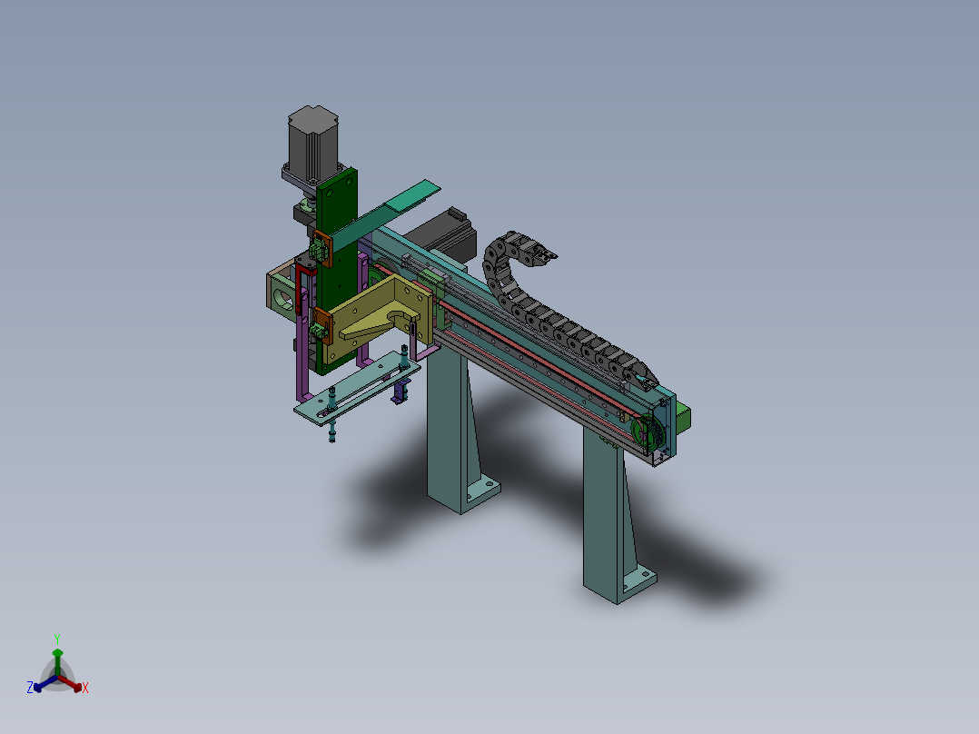 双轴XZ搬运机构三维SW模型设计资料正等轴测图
