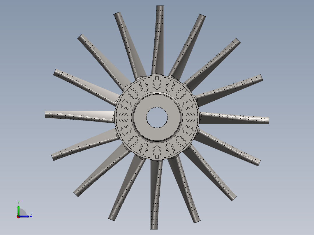 压缩机叶片（喷气发动机）---模型格式为 sw左视图