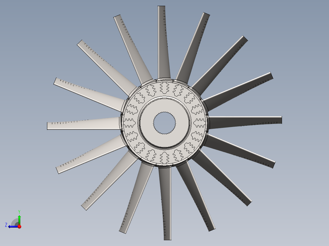 压缩机叶片（喷气发动机）---模型格式为 sw右视图