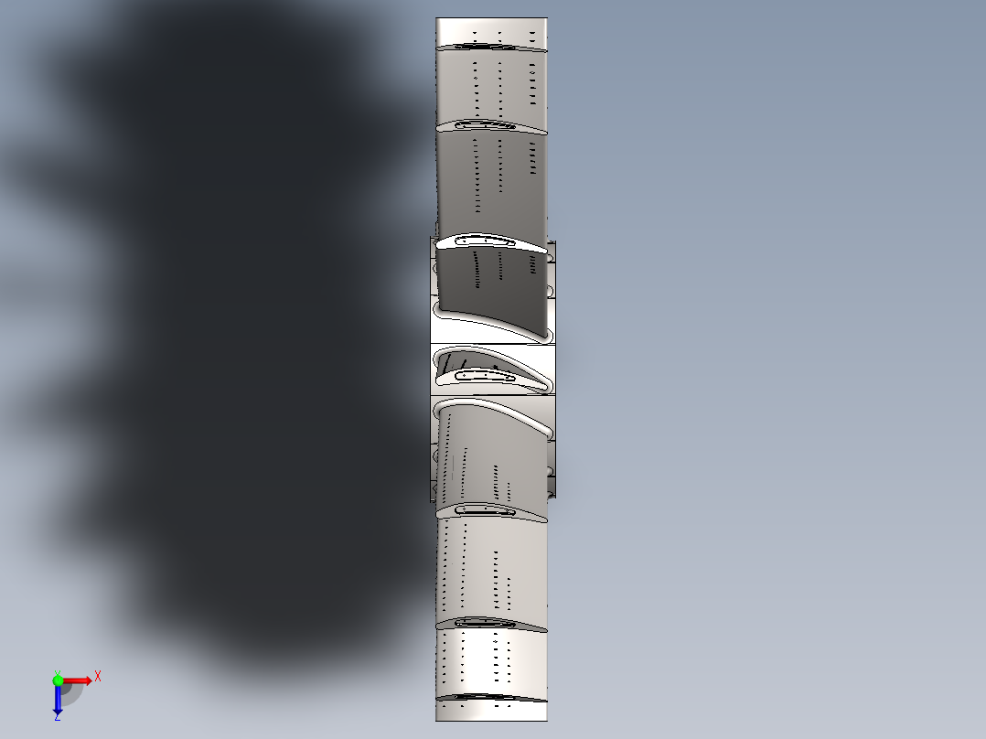 压缩机叶片（喷气发动机）---模型格式为 sw俯视图