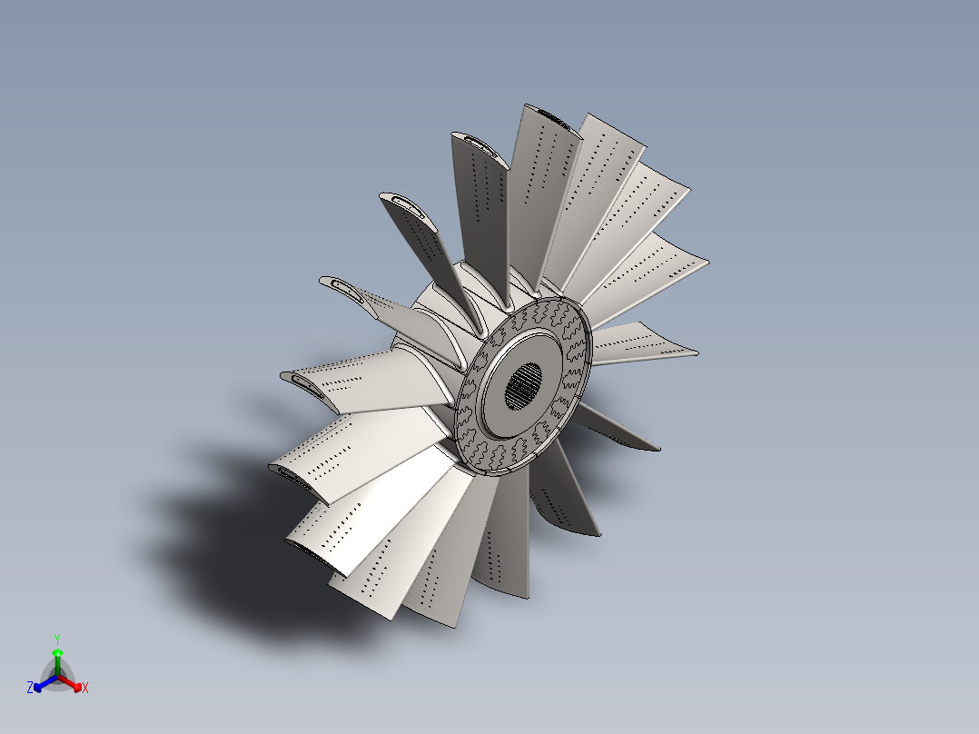压缩机叶片（喷气发动机）---模型格式为 sw正等轴测图