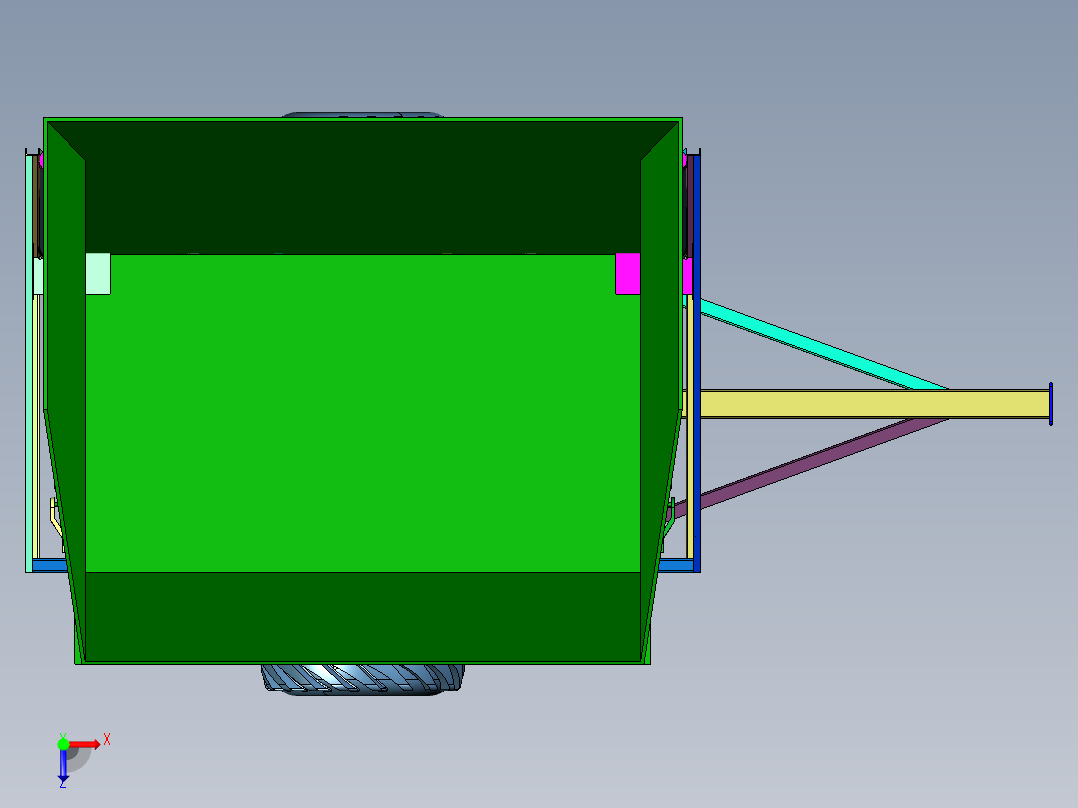 非公路矿用侧翻自卸车俯视图