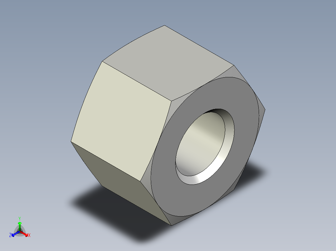 螺母-Nut_M12-15-22-15-15.stp正等轴测图