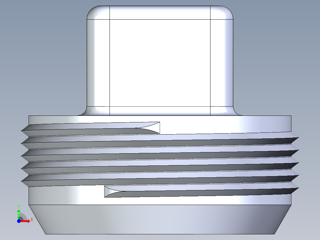 船舶管路系统S23B_SeaDrainPLUS_CleanPlug-MPT_37E161101_1-1-2in Sea Drain Plus - Plug - MPT前视图