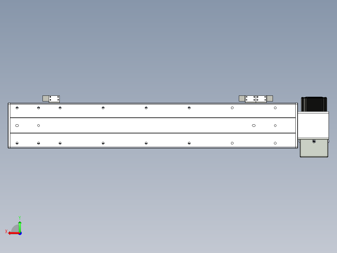 同步带滑台-半封闭B10H-L45-S450-LU-P40-D3后视图
