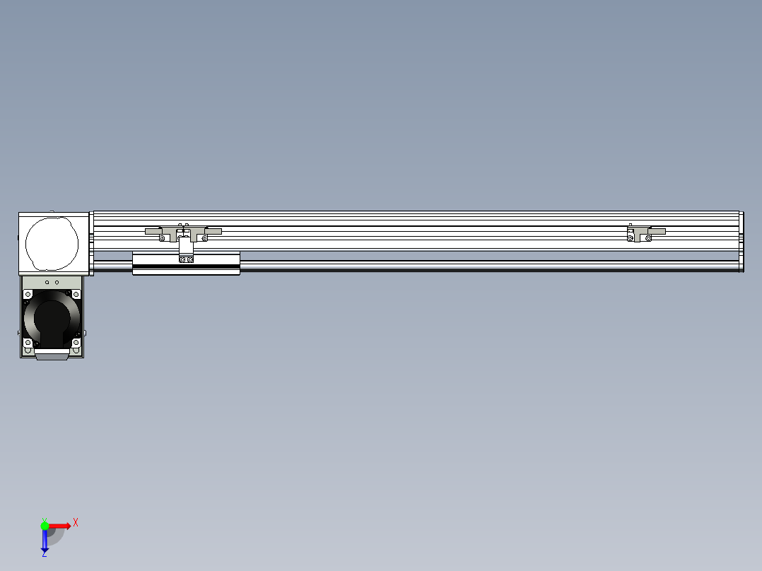同步带滑台-半封闭B10H-L45-S450-LU-P40-D3俯视图