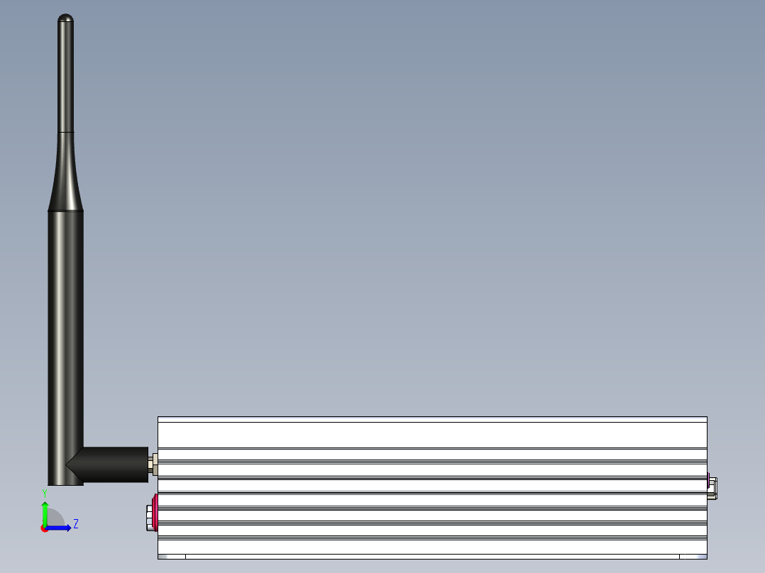 无风扇工控机三维模型左视图