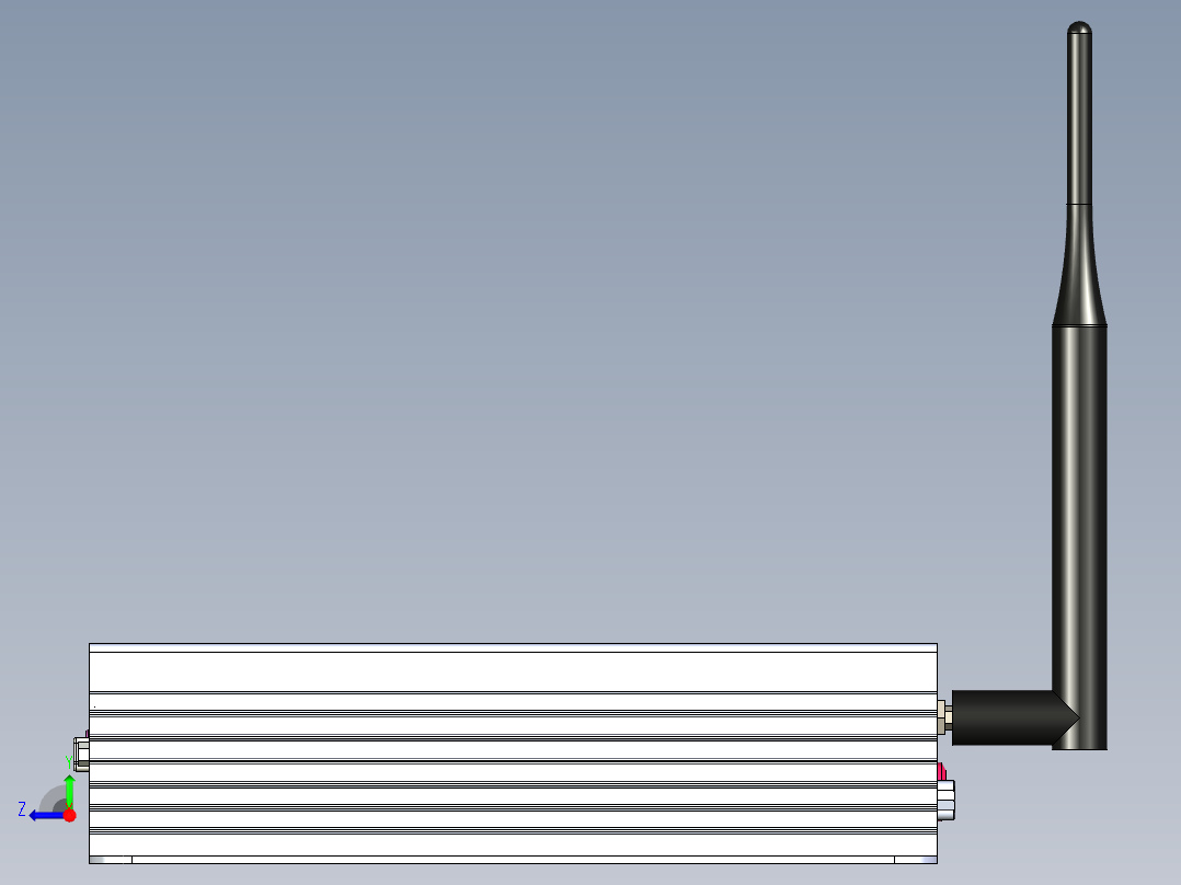 无风扇工控机三维模型右视图