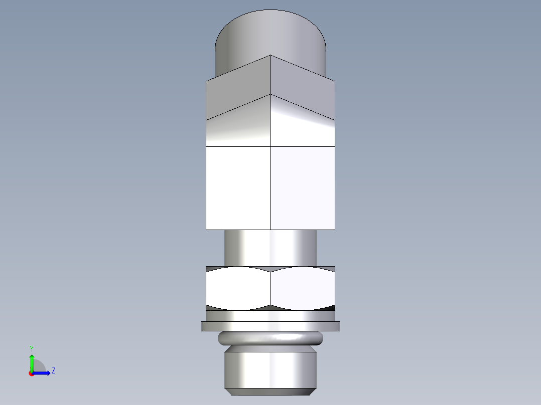 卡套式工业通用硬管接头EO_Adjustable_locknut_45_deg_elbow_VEE06LMOROMDCF左视图
