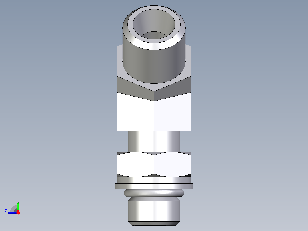 卡套式工业通用硬管接头EO_Adjustable_locknut_45_deg_elbow_VEE06LMOROMDCF右视图