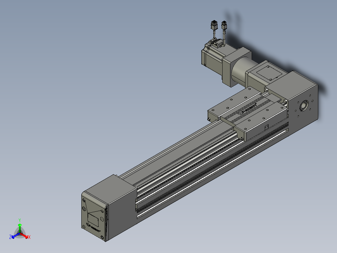 威洛博直线电机模组EB10-L224-S400-L-ZP75-MS3-5K正等轴测图