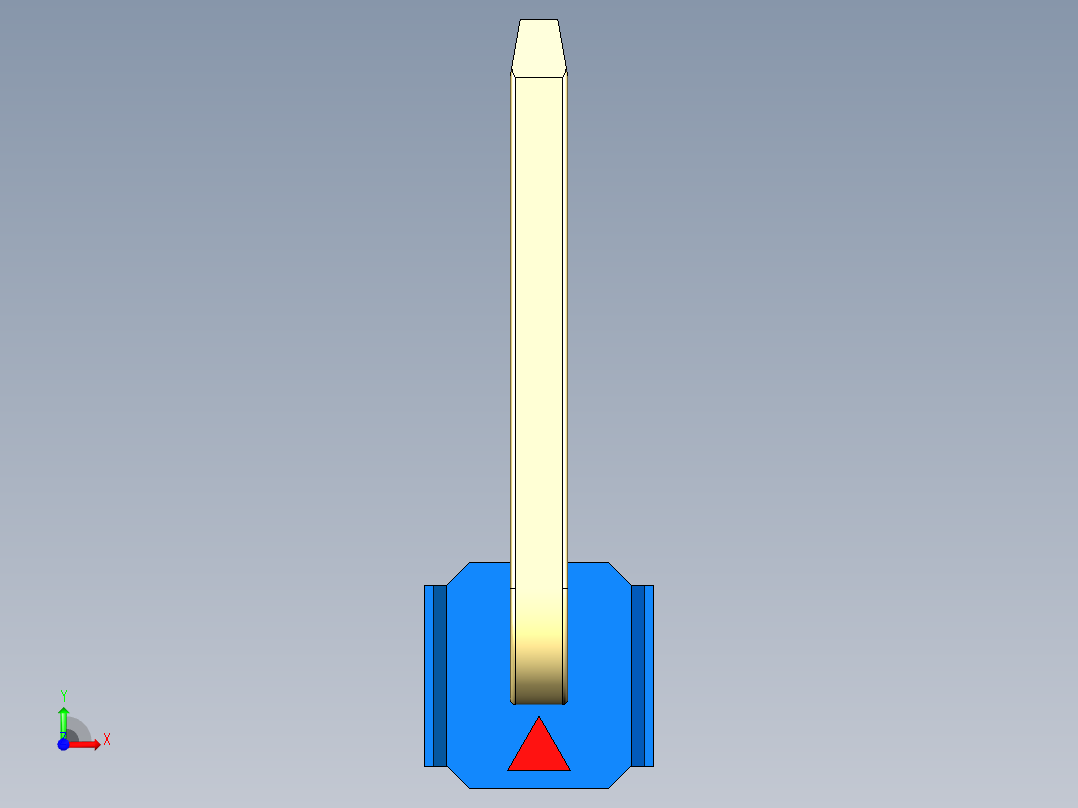 彩色公排针 100mil 2.54mm 系列-DS1022_blue_01p_100mil_TypeU_rev1.0前视图