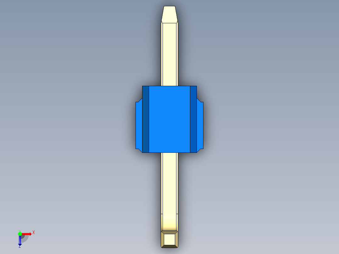 彩色公排针 100mil 2.54mm 系列-DS1022_blue_01p_100mil_TypeU_rev1.0俯视图