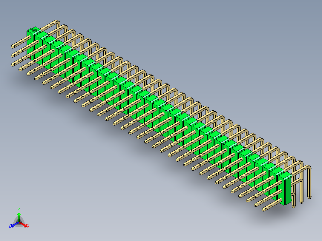 彩色公排针 100mil 2.54mm 系列-DS1022_green_3x33p_100mil_TypeD_rev1.0