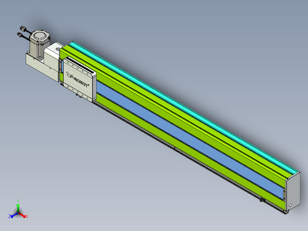 威洛博VBC同步带传动一无尘环境VBC17-L45-S1100-BL-ZP75-C3正等轴测图