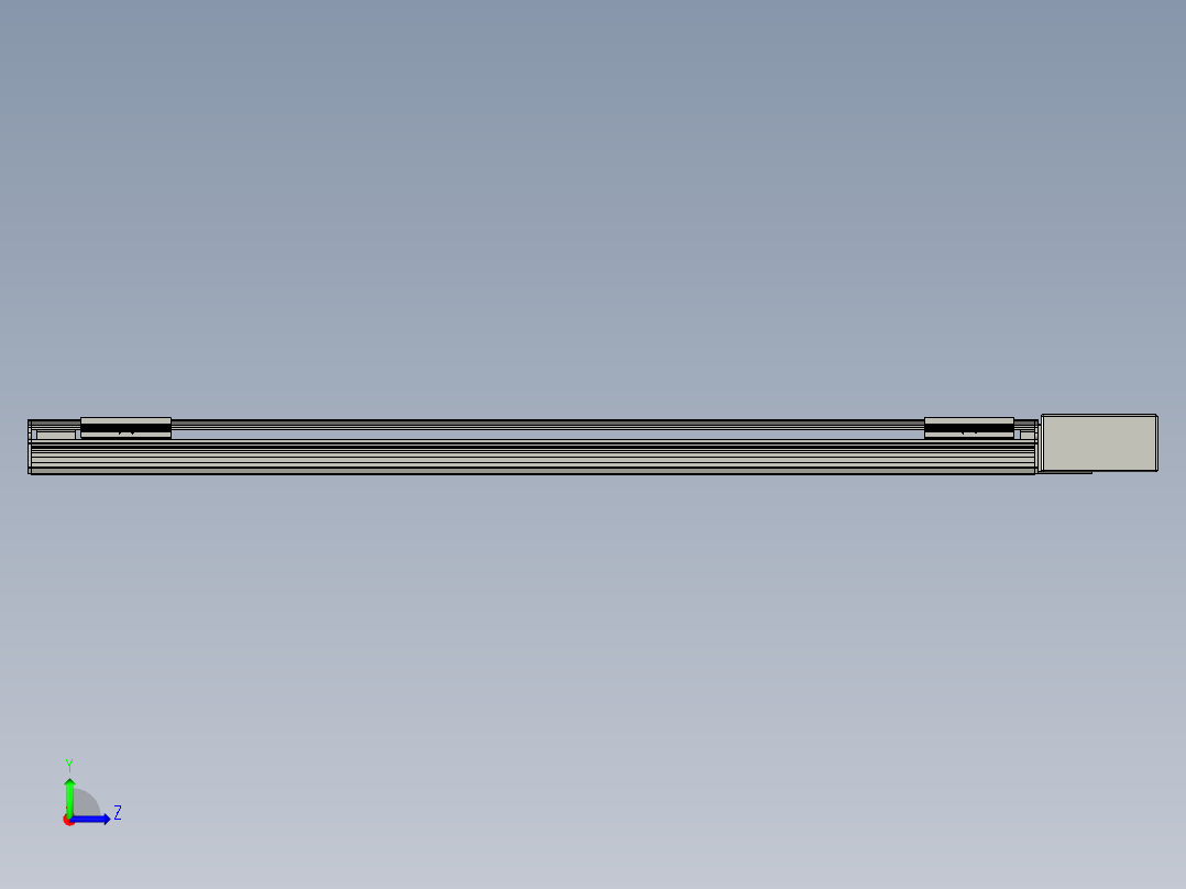 直线模组LHB17-L40-S1400-BL设计图纸左视图
