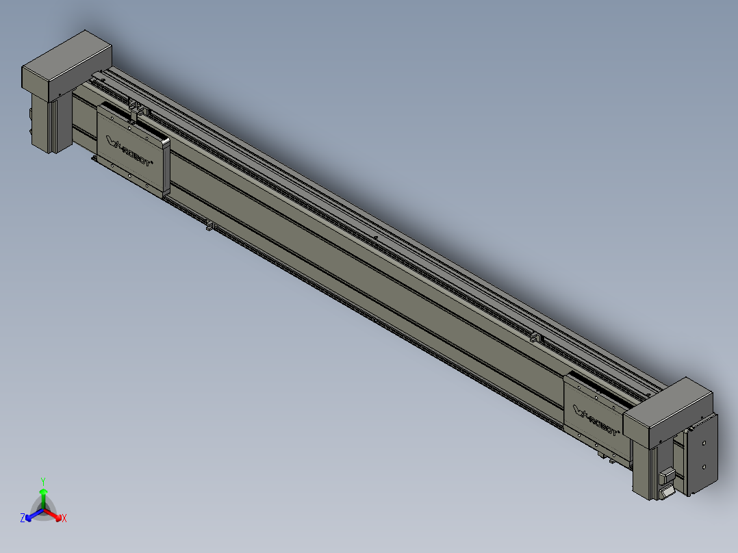 威洛博双电机滑台-VBC14S2-L50-S950-BU-P40-C6正等轴测图