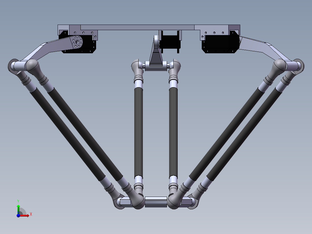 并联机械手结构设计SW三维图前视图