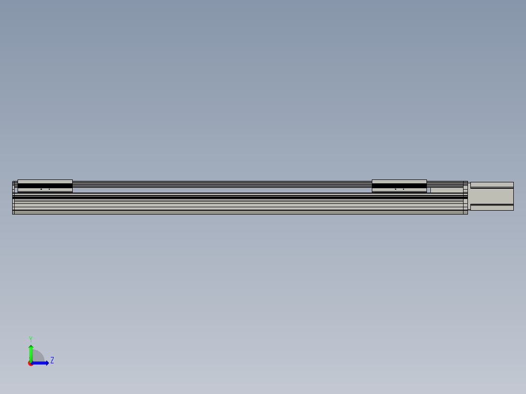 直线模组LHA17-S950-M设计图纸左视图
