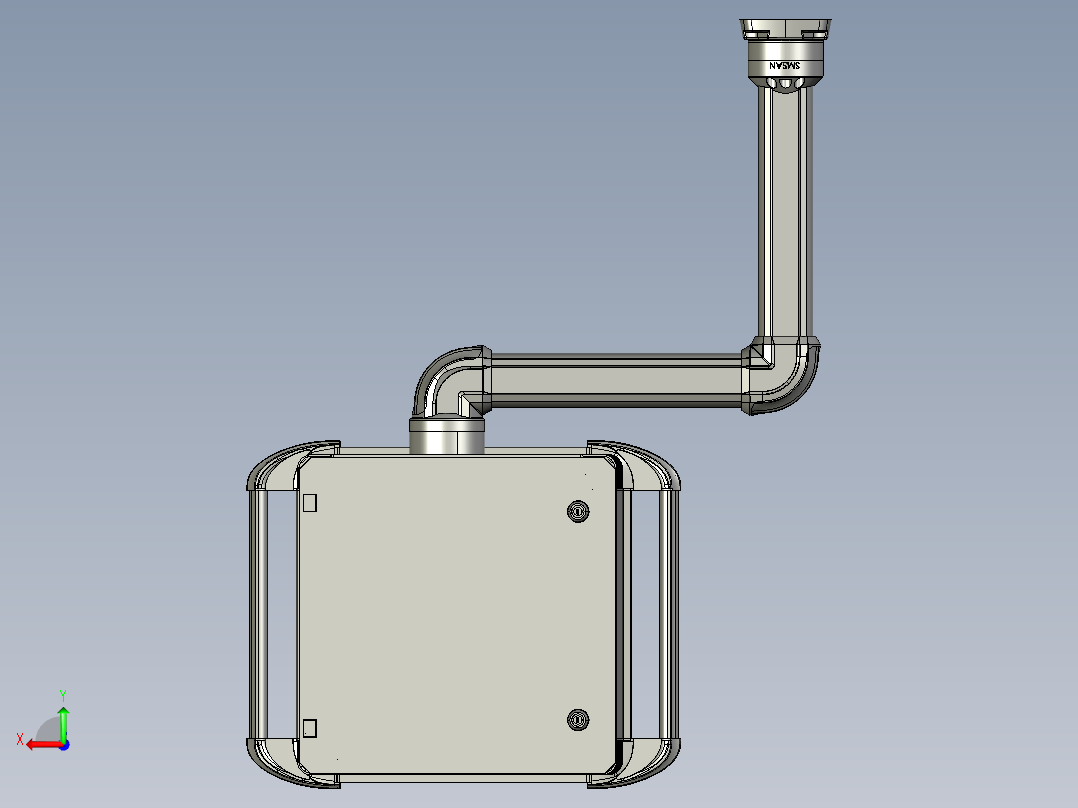 向上旋转底座+转角+90度箱体连接器+控制箱后视图