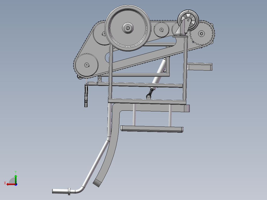 履带式轮椅后视图