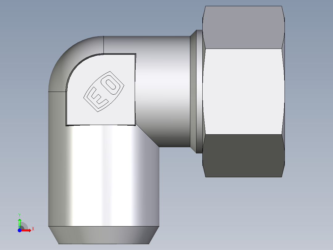 卡套式工业通用硬管接头EO_Weld_elbown_WAS22ZL前视图