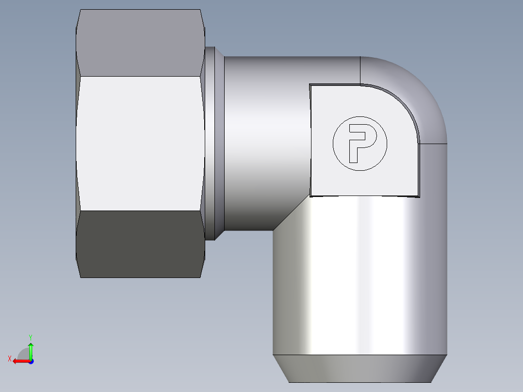 卡套式工业通用硬管接头EO_Weld_elbown_WAS22ZL后视图