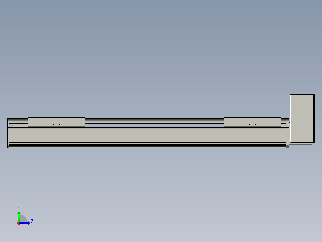 直线模组LHB21-L40-S750-LU设计图纸左视图