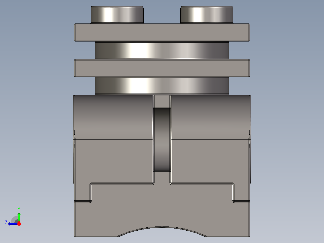 气缸电机-2850 Dark Stone Grey Technic Engine Cylinder Head右视图