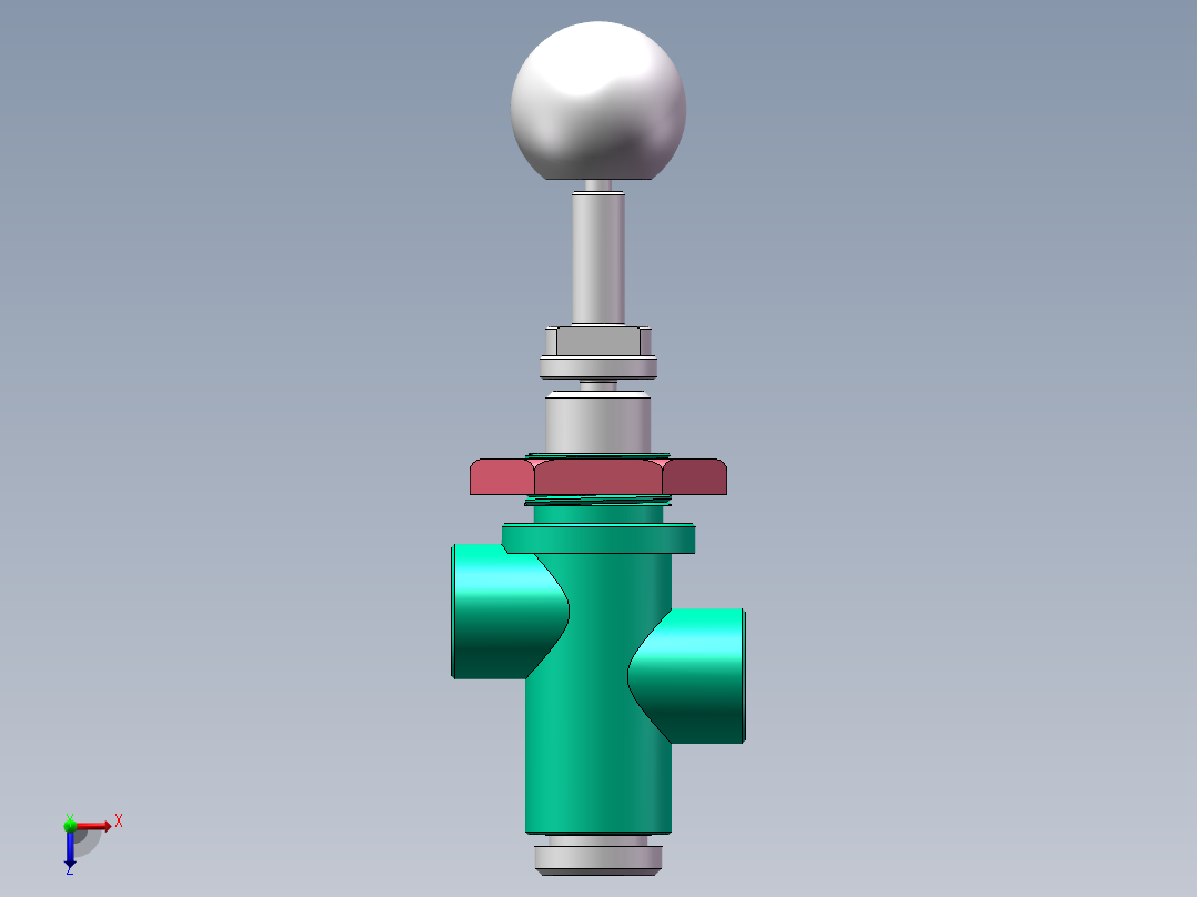 Q236-手动气阀机械加工工艺规程及数控编程设计【三维SolidWorks】俯视图