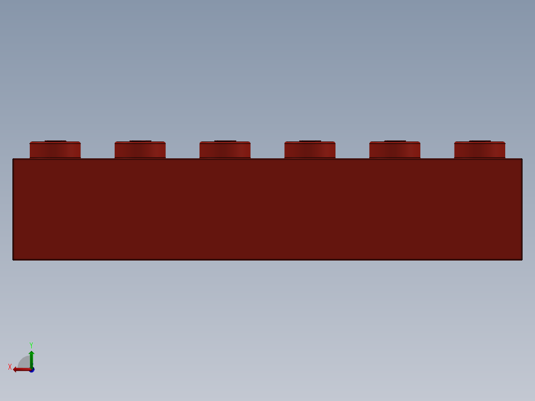 乐高套装 4421基本积木-4181138 - 2456 - 44237 Bright Red Brick 2 x 6.SLDPRT后视图