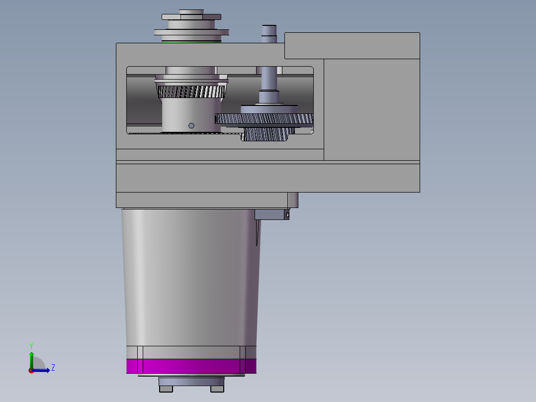 卧式加工中心齿轮箱 1505521左视图
