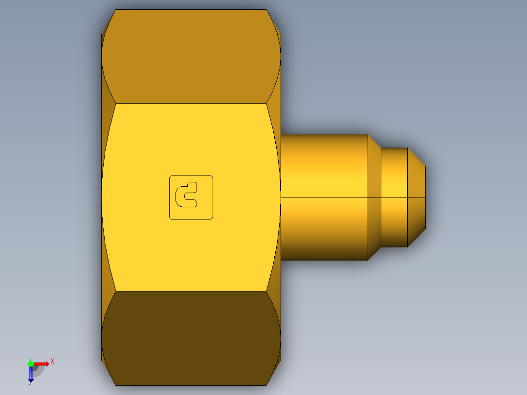 扩口式工业通用硬管接头Refrigerant Drum a Aapter 1F-4-8俯视图