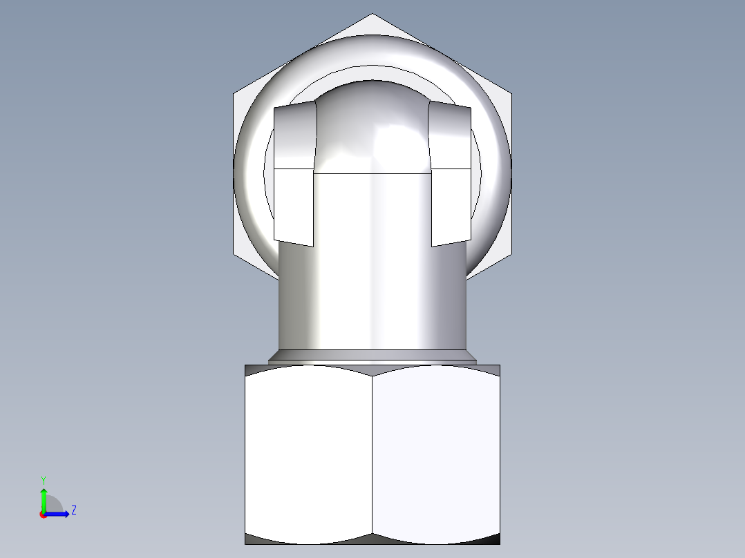 卡套式工业通用硬管接头EO_Bulkhead_elbow_WSV12LCF左视图
