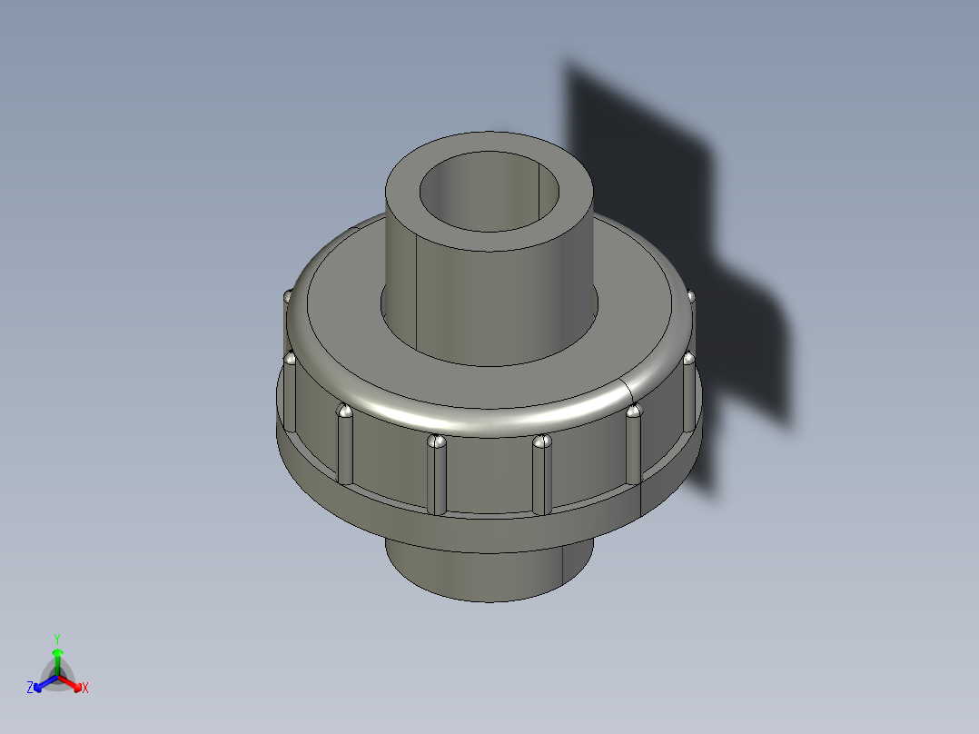 聚氯乙烯配件29-Sch80_Union T375_SxS_897-375-005_0.5in正等轴测图