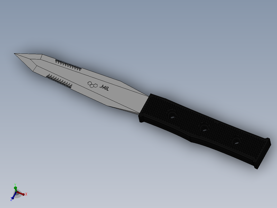 solidworks <span style='color: red'>匕首</span>3D模型