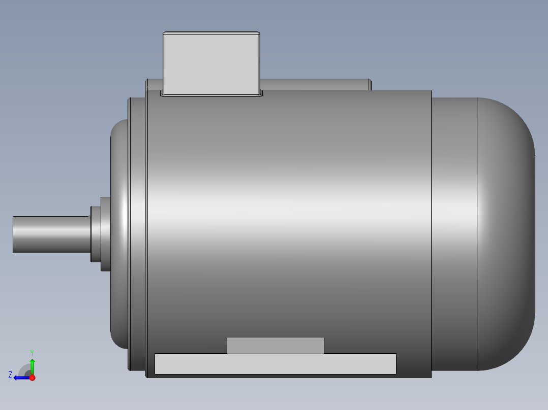 异步电机DJ_YS系列(IP44)_IMB3型_YS-90L-6右视图