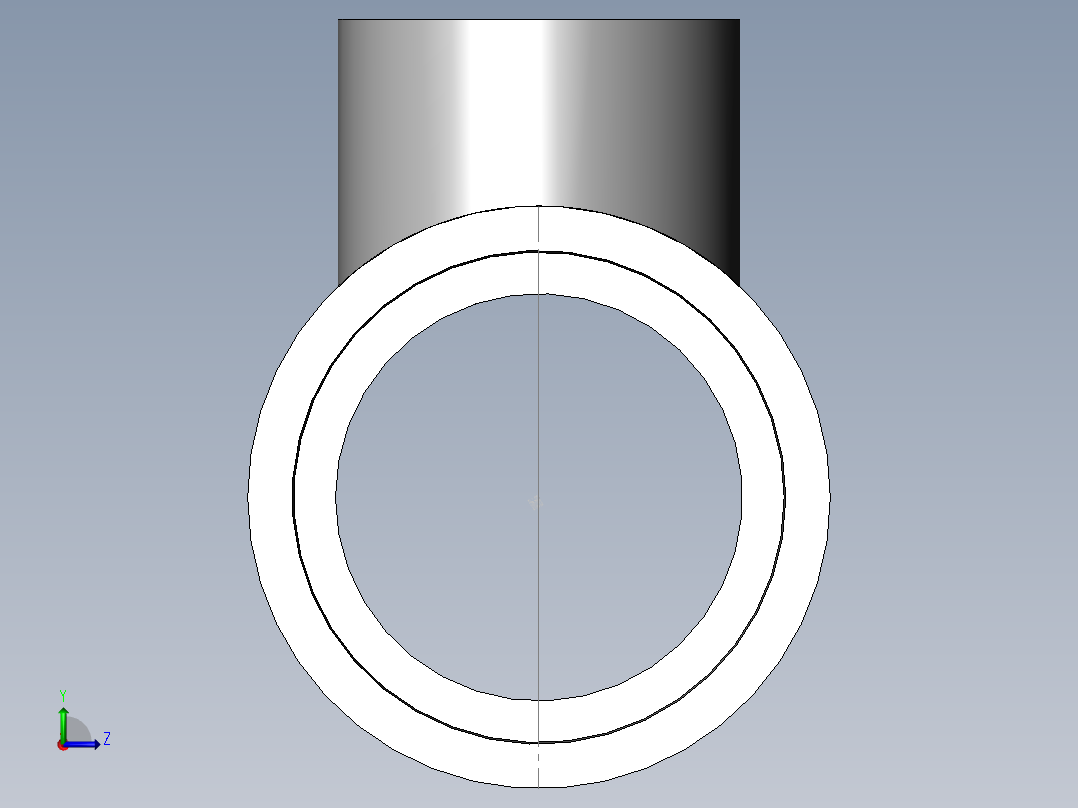 PVC管件-3x2 R-Tee前视图