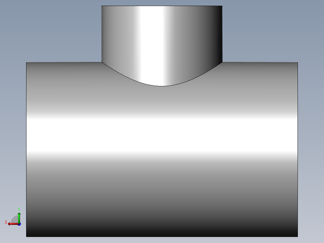 PVC管件-3x2 R-Tee左视图