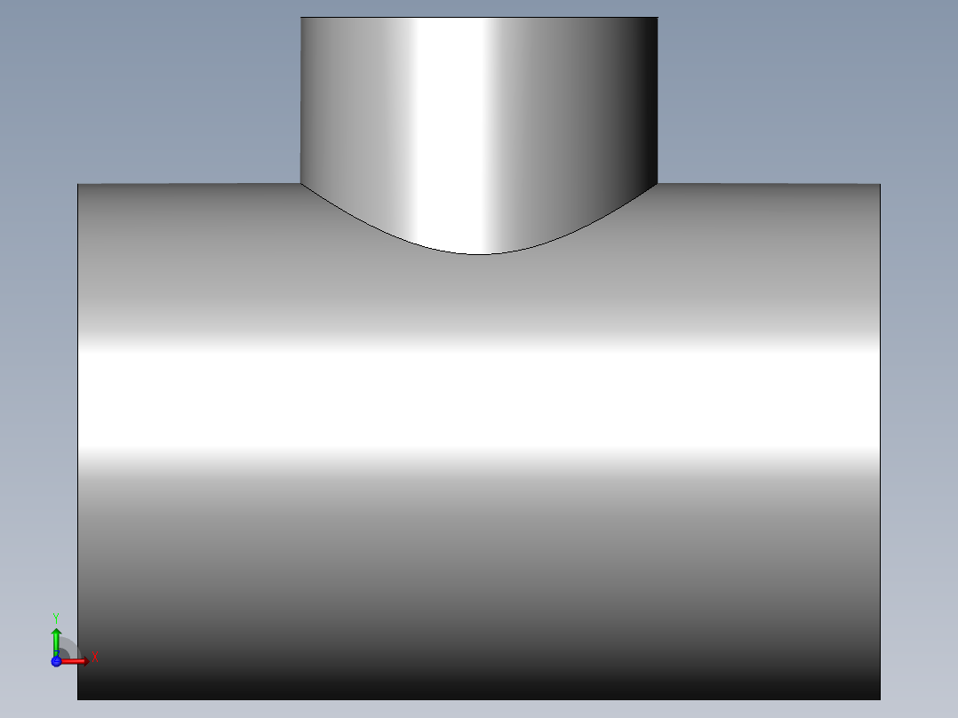 PVC管件-3x2 R-Tee右视图