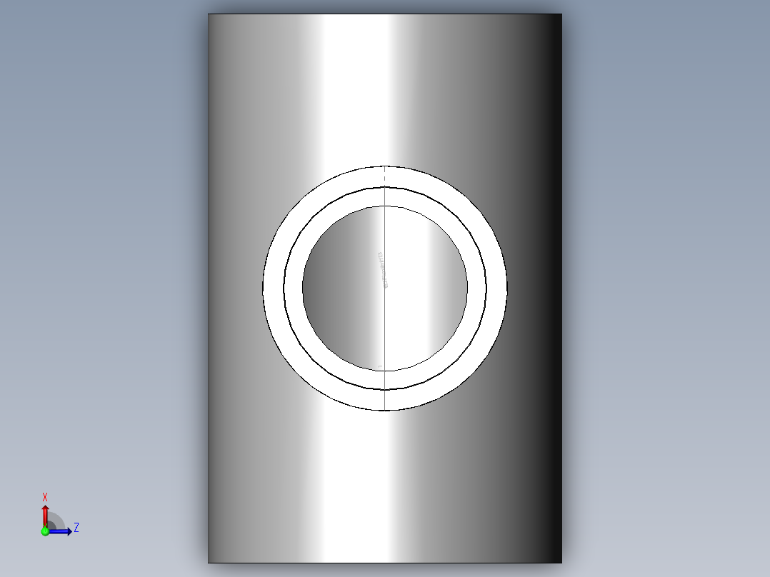 PVC管件-3x2 R-Tee俯视图