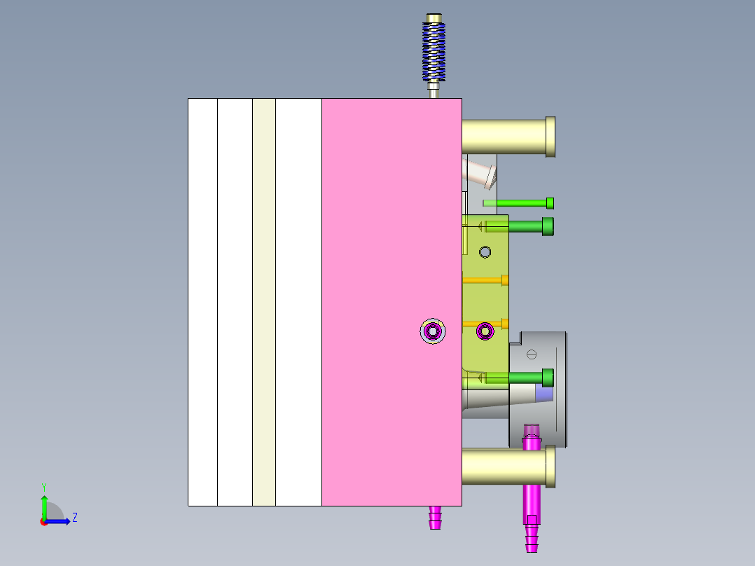 1G129--负压盖压铸模具【三维UG】左视图