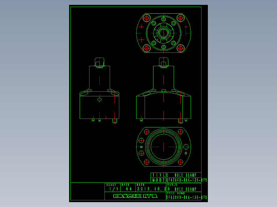 KOSMEKSFA3000-G0A-130-H75多系列多零件图纸模型多系列多零件图纸模型