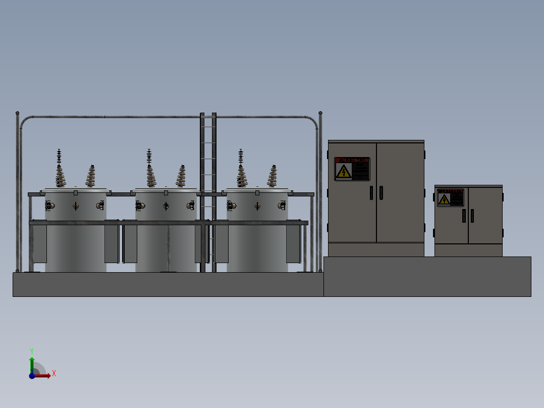 变电站中压和低压配送前视图