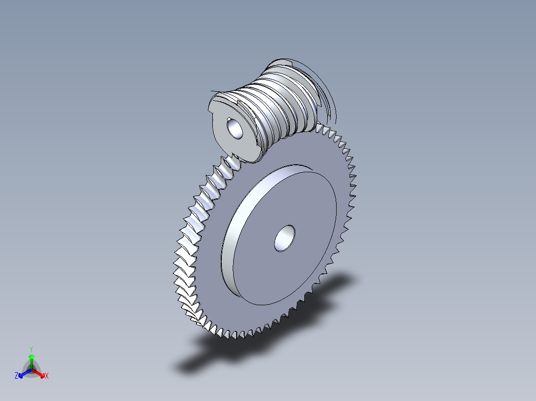 齿轮啮合 (5)正等轴测图
