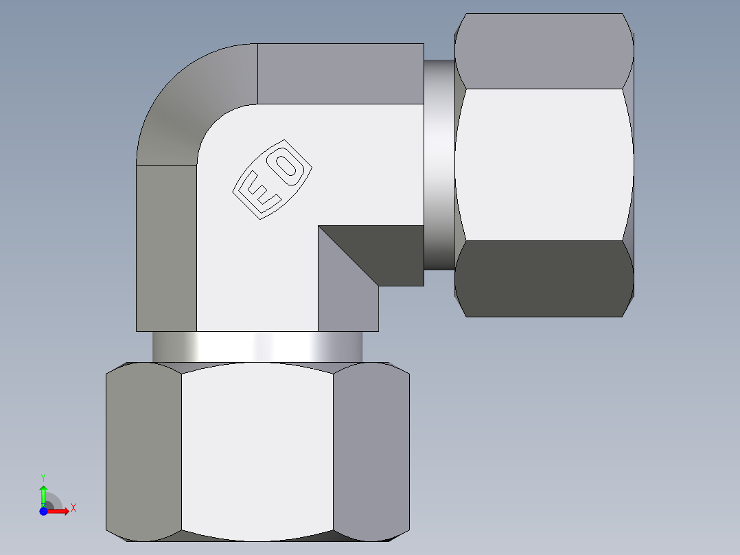 卡套式工业通用硬管接头EO_Union_elbow_W16ZSCF前视图
