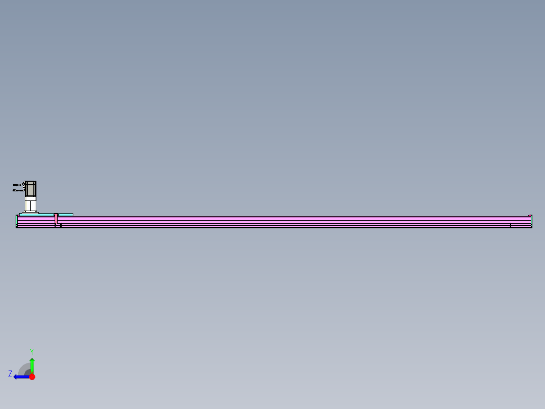 东锦齿条传动DH210G-L167-S3250-BU-减速机+P750W右视图