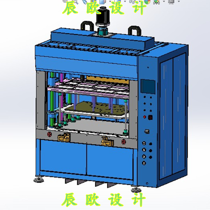 热铆焊接机（双丝杆传动热熔机）3D图纸 自动化设备3D图纸
